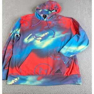 ADIDAS BM FT PO Hoodie Mens XL Tie Dye Spray Paint Sweatshirt Sweater Streetwear